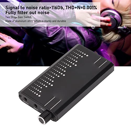 Headphone Amplifier - Portable Black Two-Stage Gain Switch