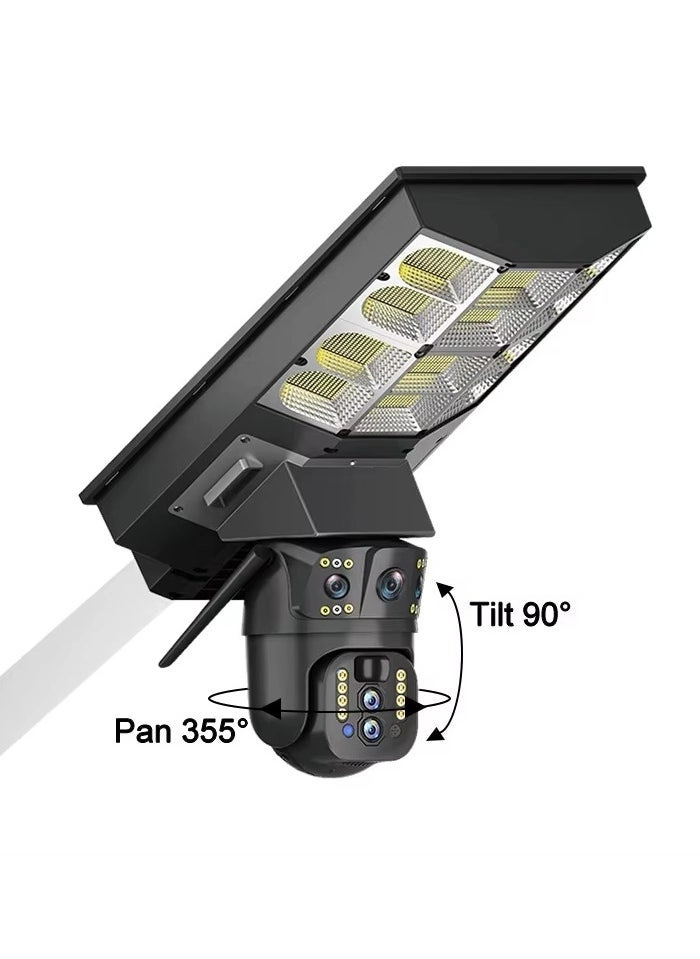 Solar Streetlight Dual Lens Security Camera 8MP