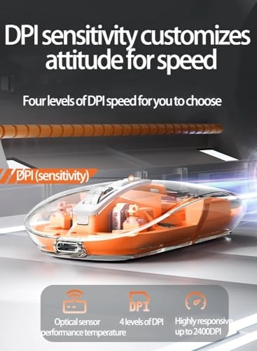 M133 Slim Transparent Dual Mode Wireless Bluetooth Mouse - Wireless