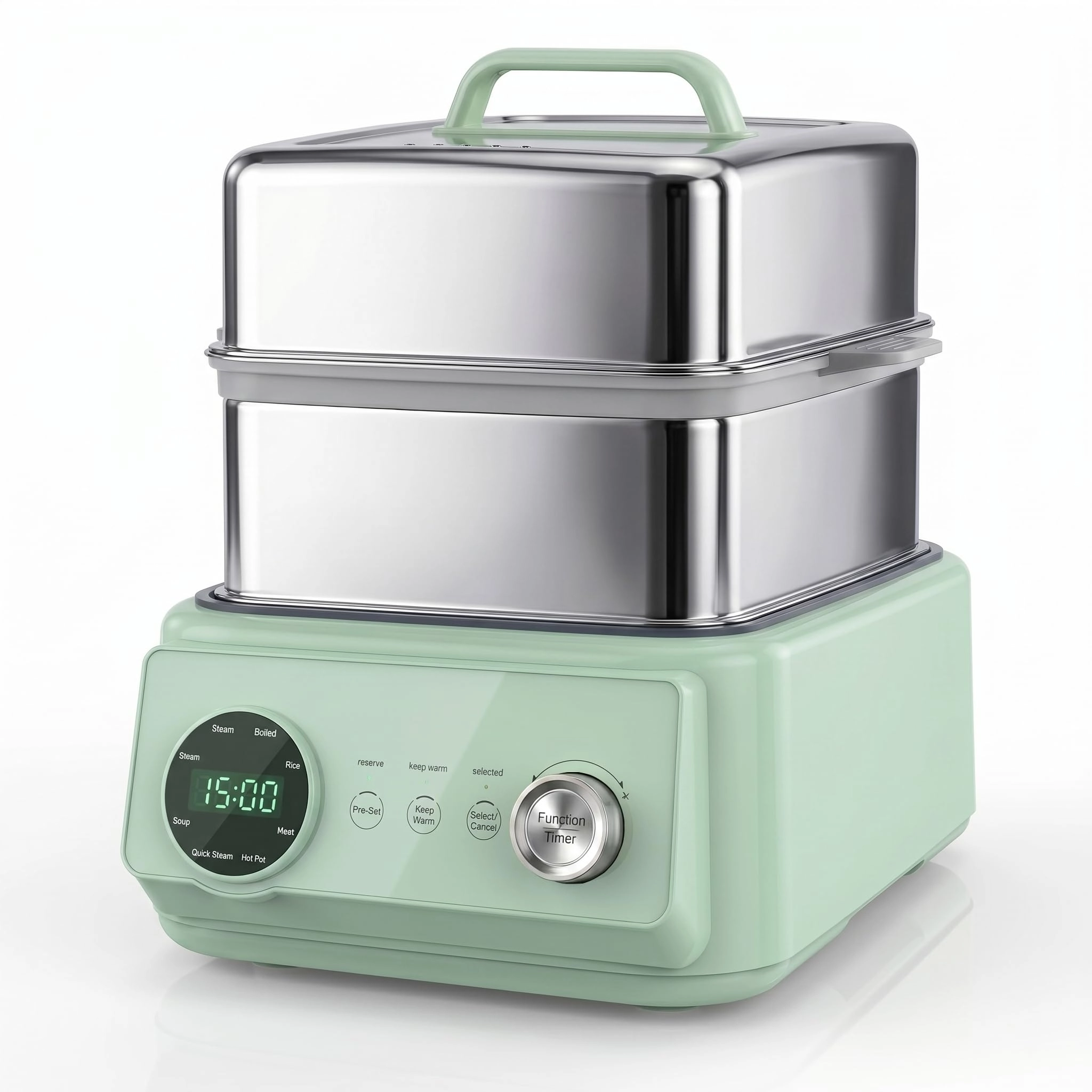 Angju Electric Food Steamer - 304 Stainless Steel 1200W