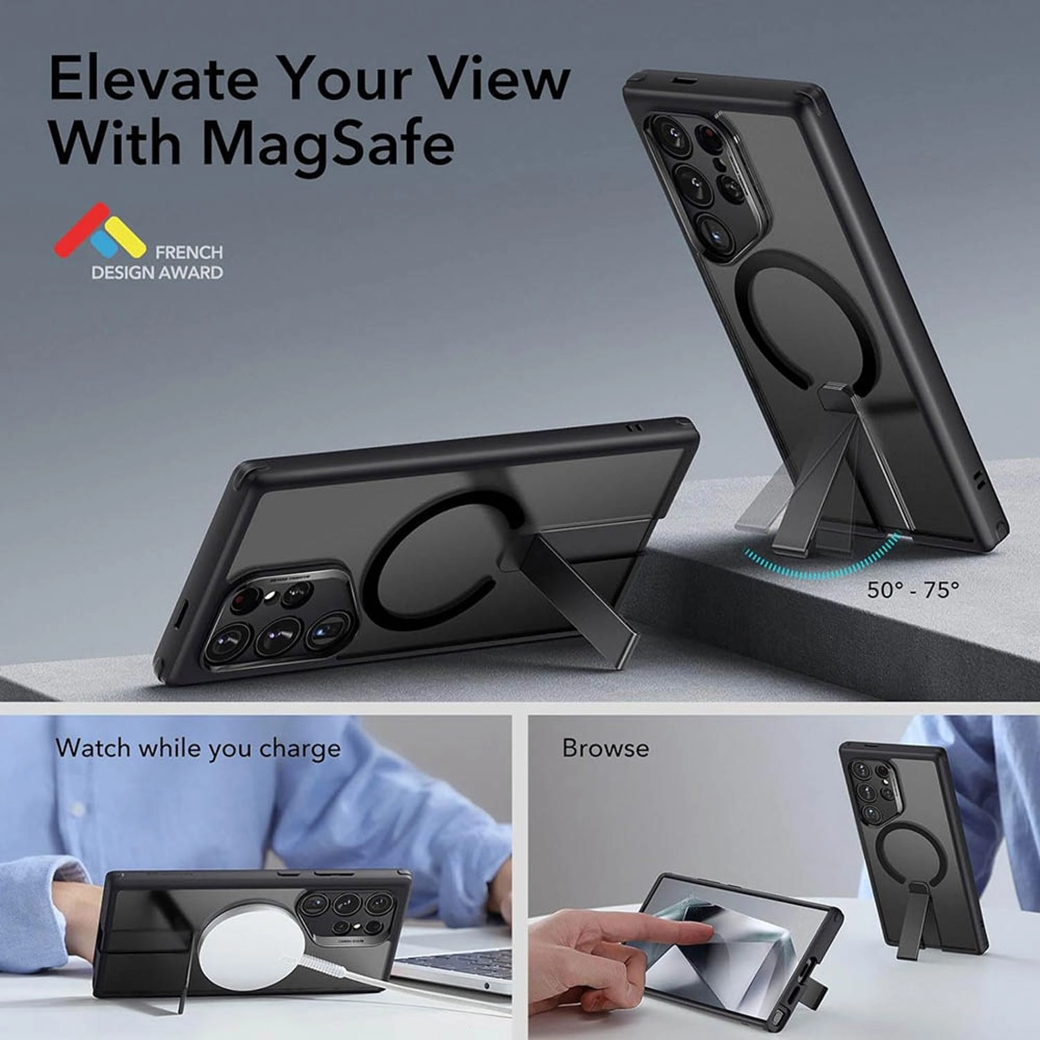 Metal Kickstand Case for Galaxy S24 Ultra