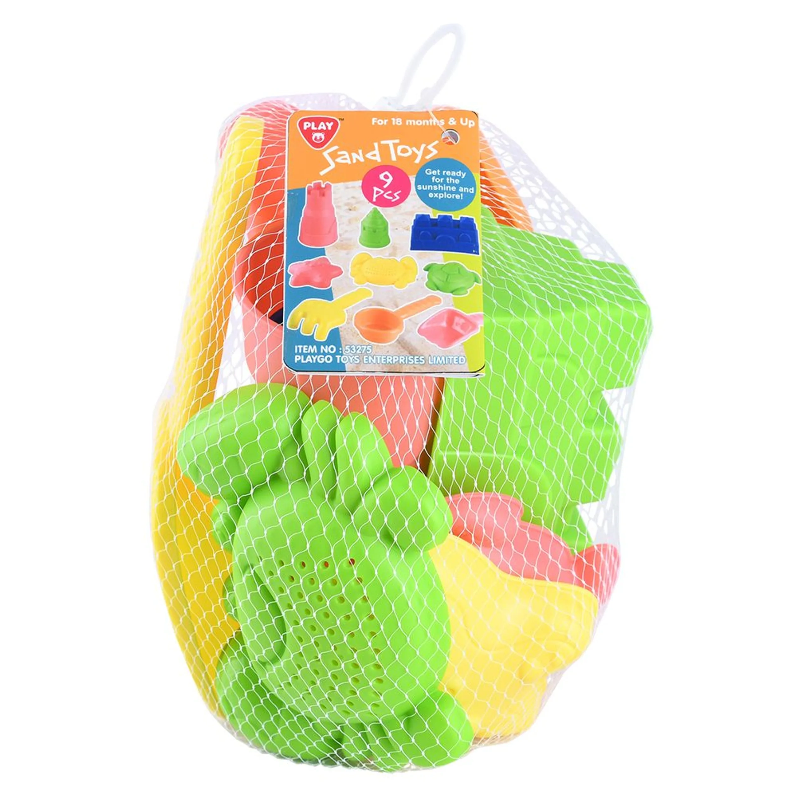 Play&Go Sand Play & Mould Set - 9 Pcs Mesh Bag