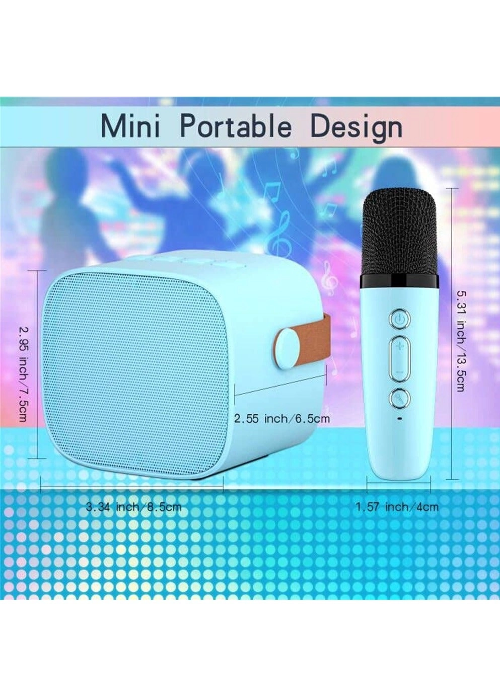 Portable Bluetooth Karaoke Speaker - 2 Microphones