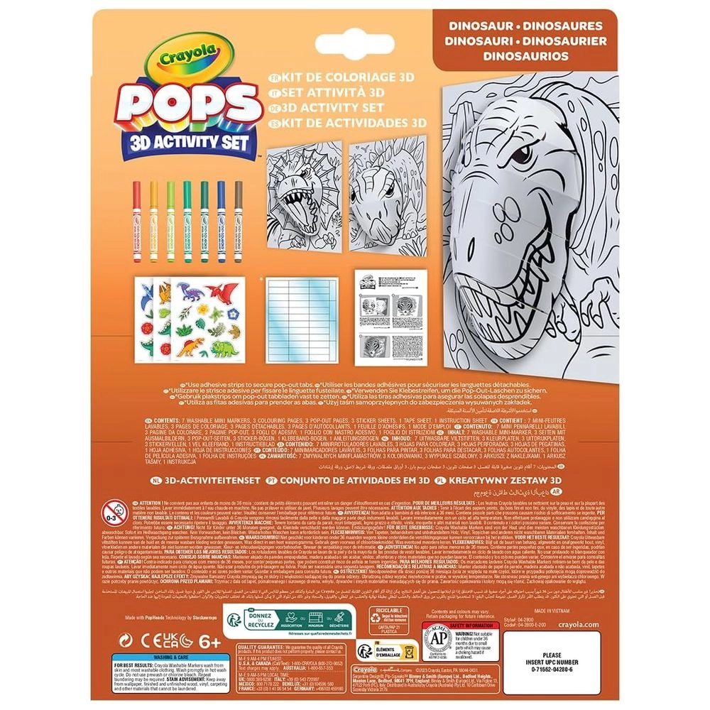 Pops 3D Dinos - 7 washable markers