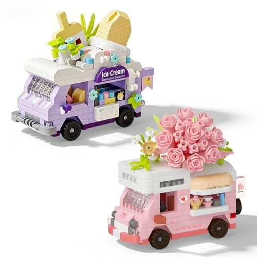 Ice Cream Food Truck + Flowering Flower Trolley - 2 pcs