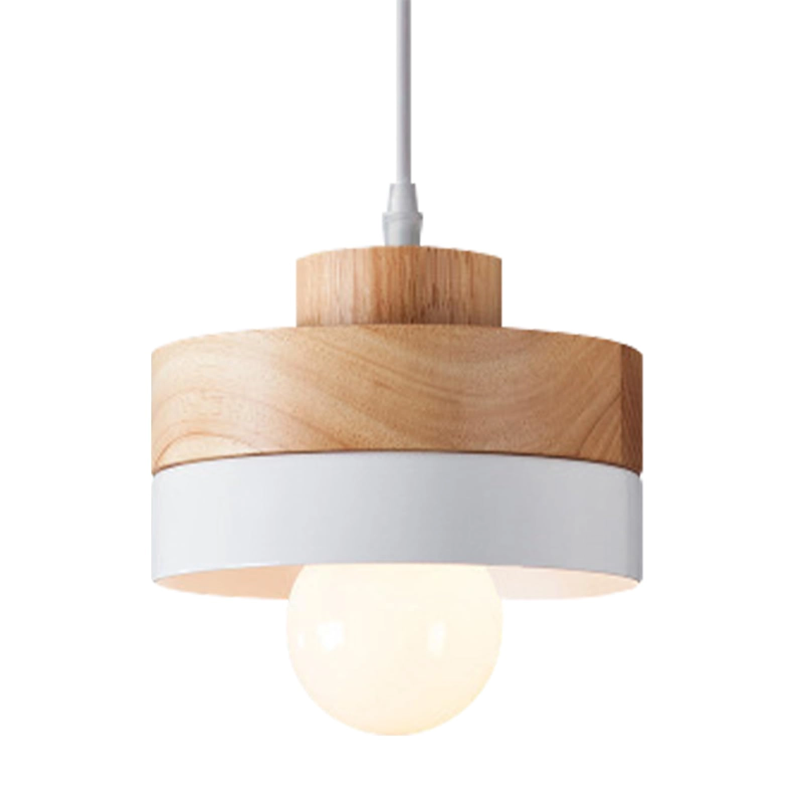 Round Wood Pendant Light - E27 18cm