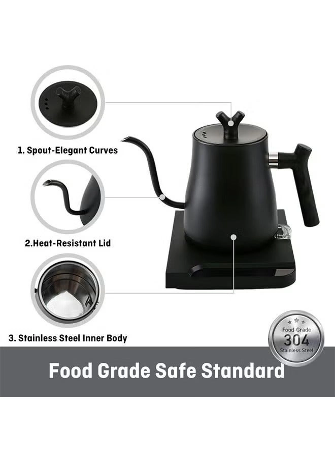 Gooseneck Electric Kettle 1L Black