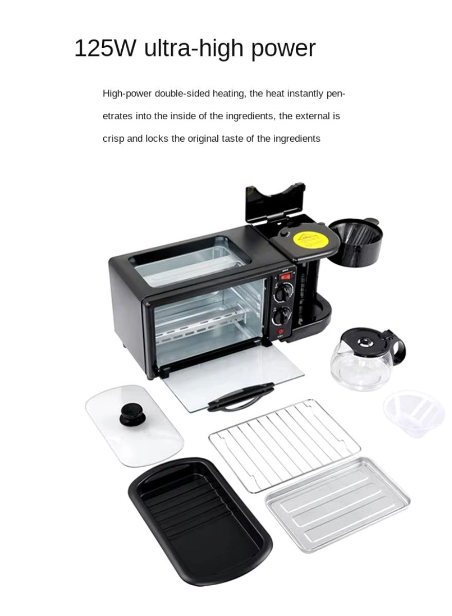 3-in-1 Breakfast Maker - Microwave Oven Griddle Coffee Maker