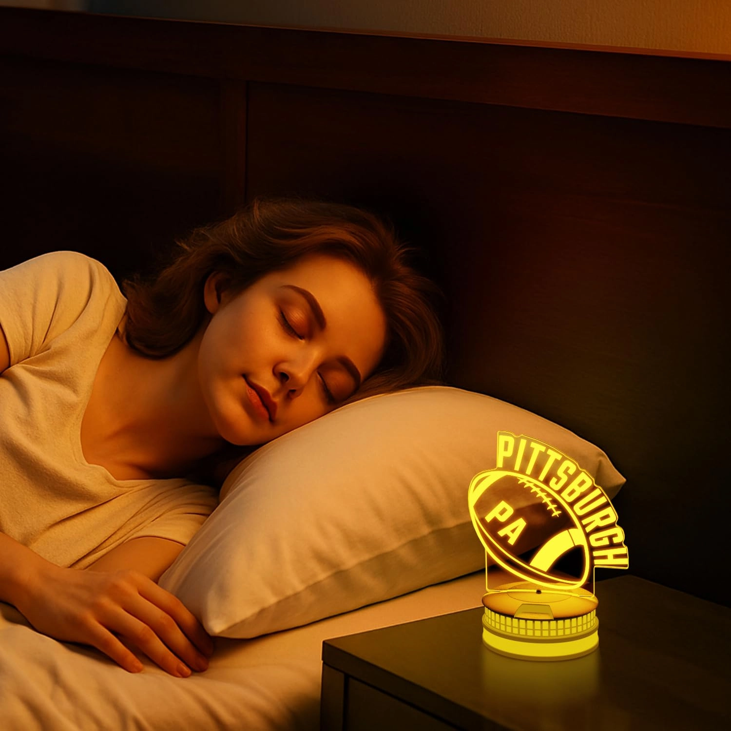3D Football Pittsburgh Night Light - USB Multicoloured
