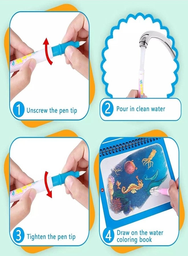 Magic Water Drawing Books - Pack of 4 Magic Pens Pack