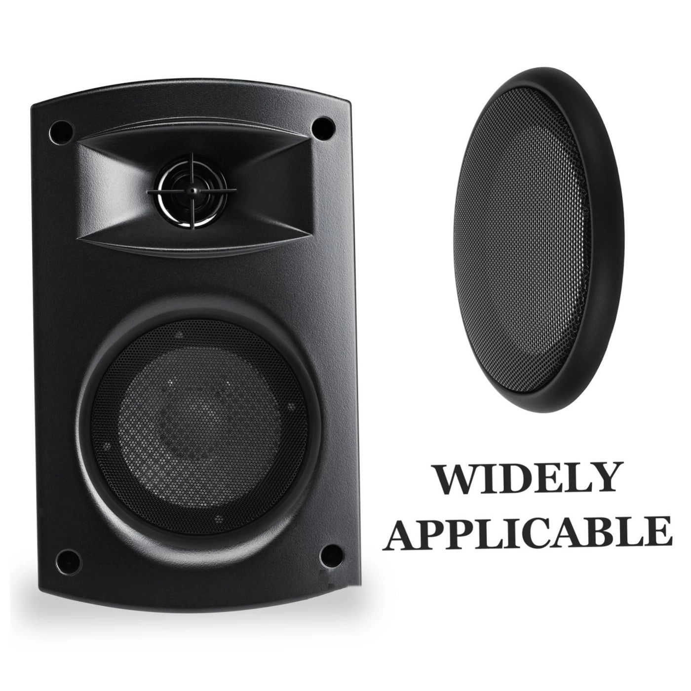 Car Subwoofer Speaker Grill Covers - 2 Pcs Black Mesh Design