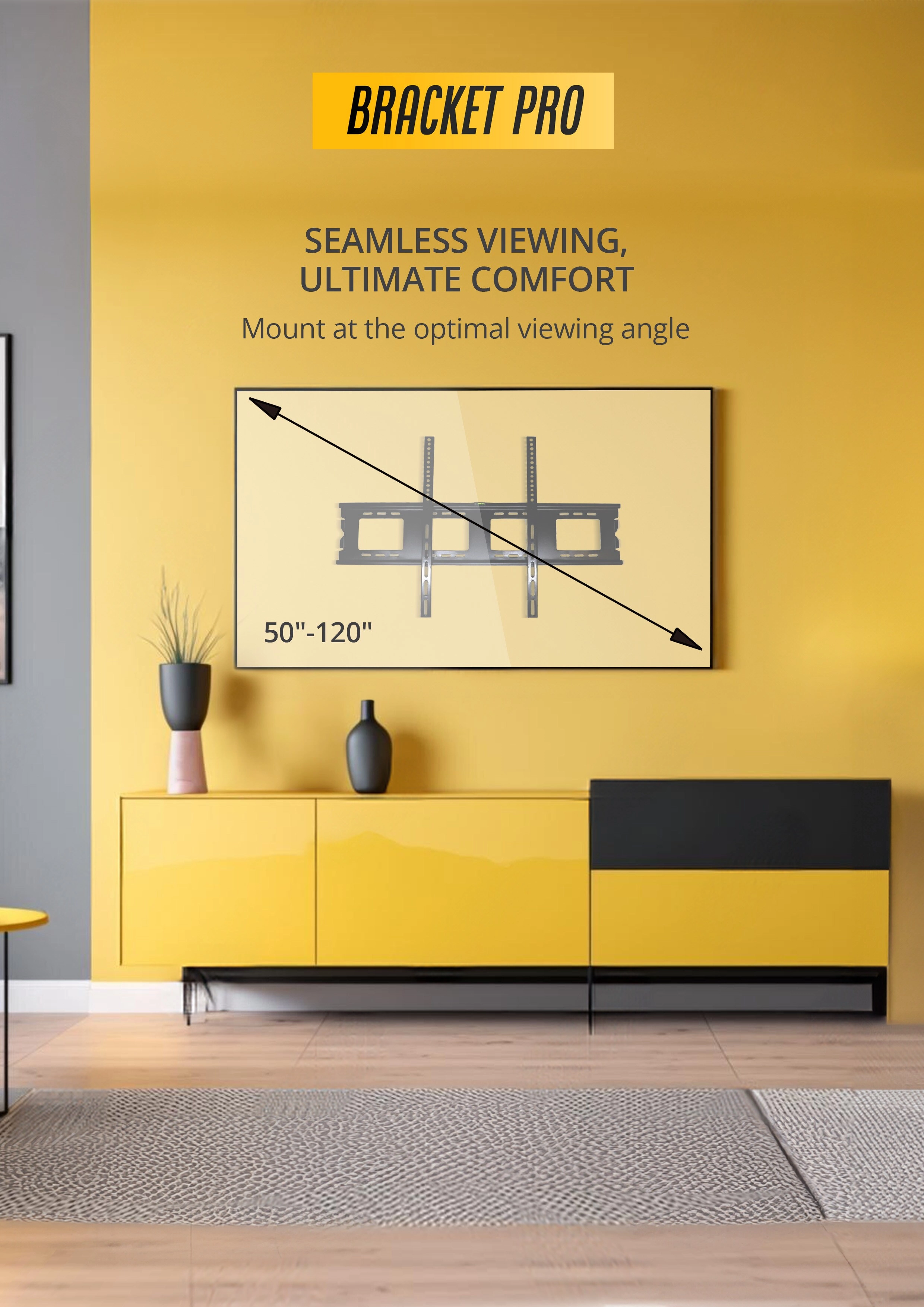 Fixed TV Wall Mount - 54kg 50-120 inch