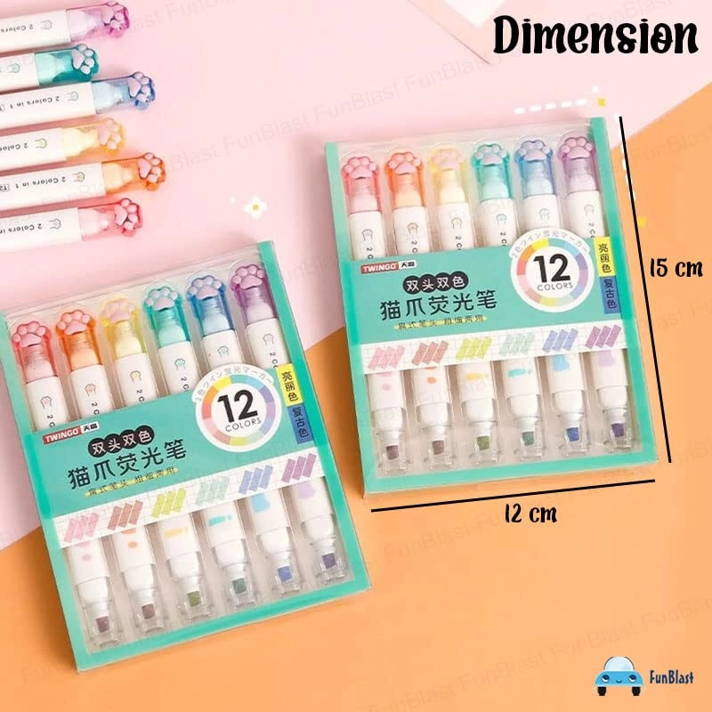 Cute Cat Paw Highlighter Pen - Multicolor Chisel