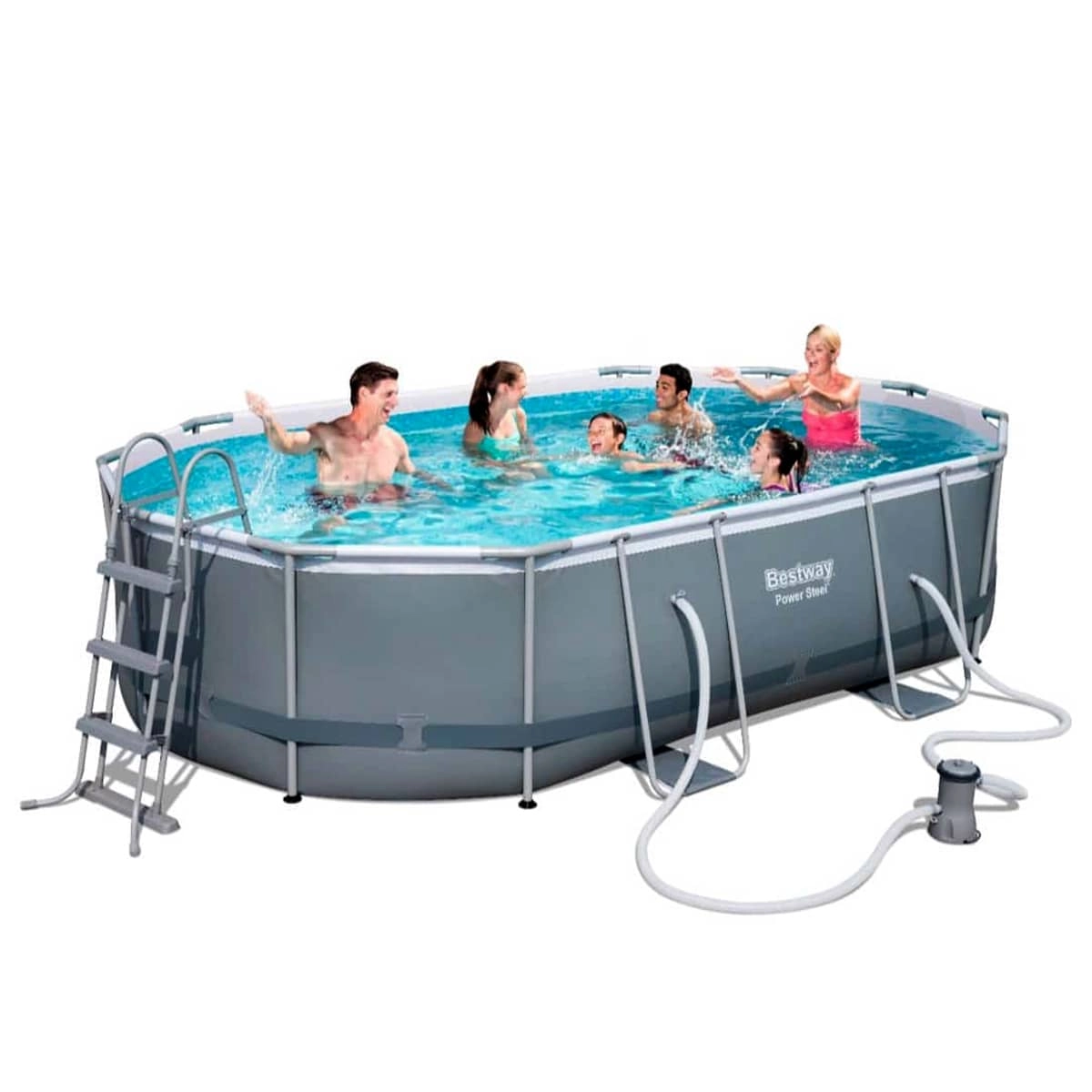 Power Steel Pool Set - Oval 488 x 305 x 107 cm