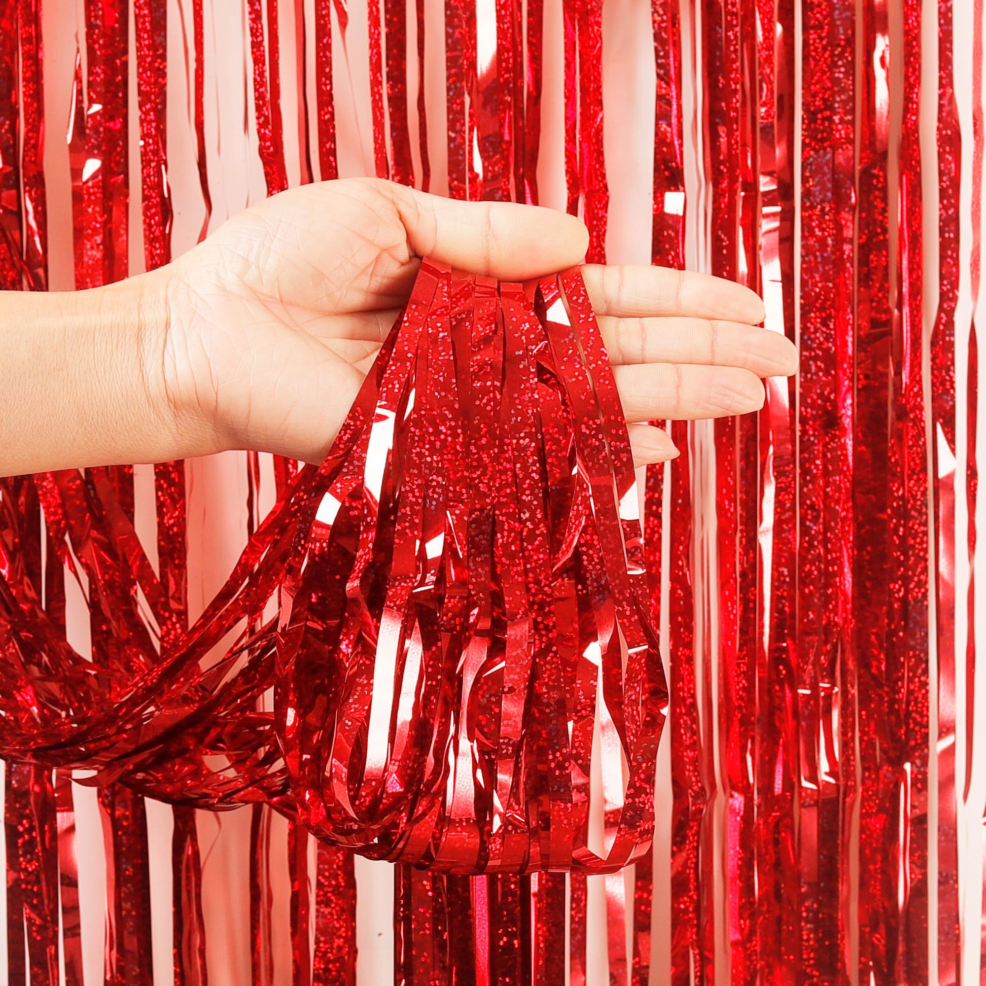 Tinsel Foil Fringe Curtain - 2pcs Birthday Christmas Graduation