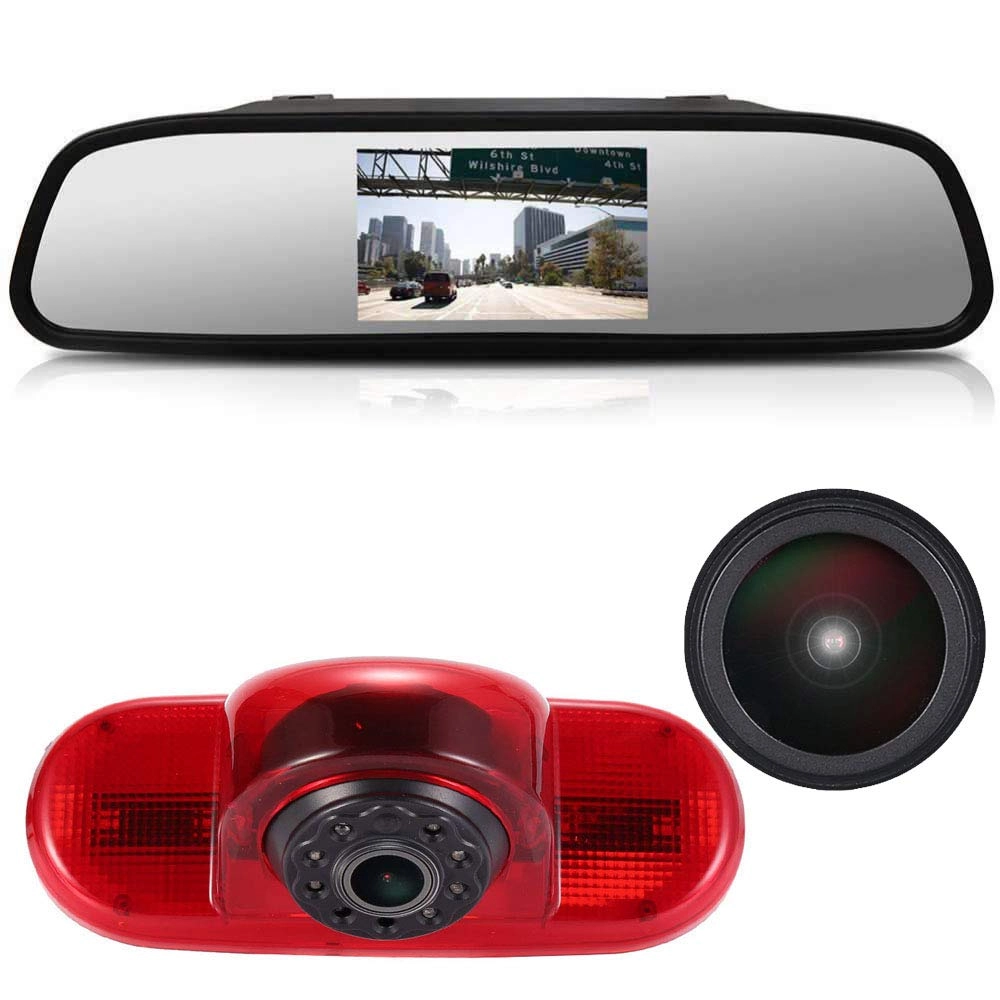 Brake Light Reversing Camera + Rear View Mirror Monitor - Night vision 628 x 586 pixels