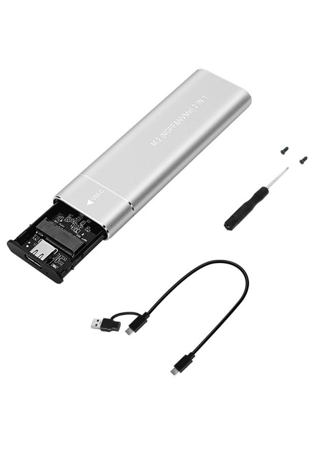M.2 SSD Enclosure - NVMe SATA Dual Protocol 10Gbps USB-C/A