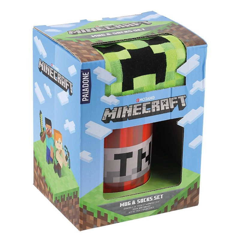 Minecraft Mug - TNT design + Creeper Socks - Unisex
