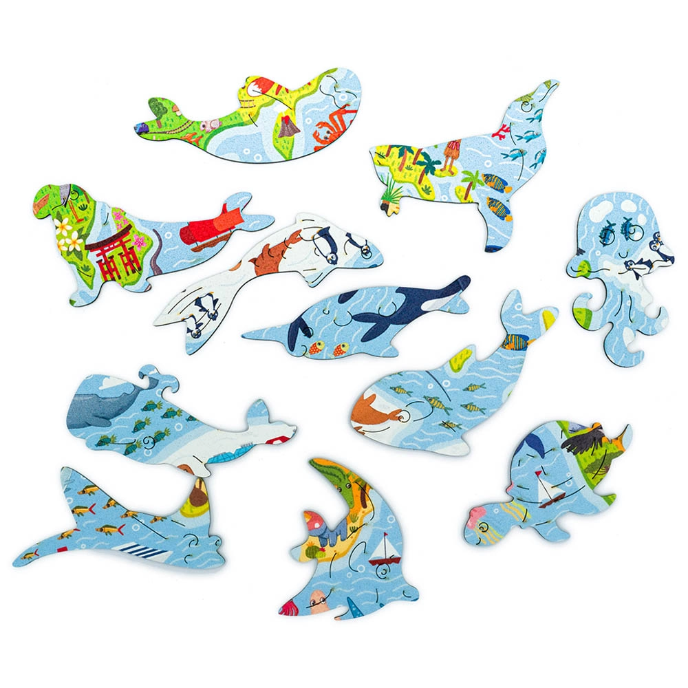 Kids World Map Wooden Puzzle (4107390-Kids_World_Map_100) - 100 pcs