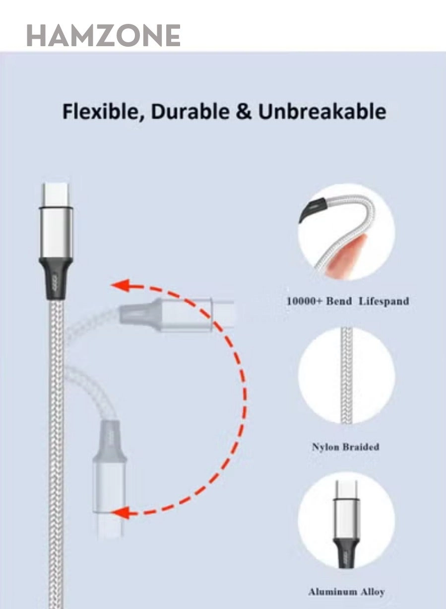3 in 1 Fast Charging Cable 100 W USB-C to Lightning 1.2m