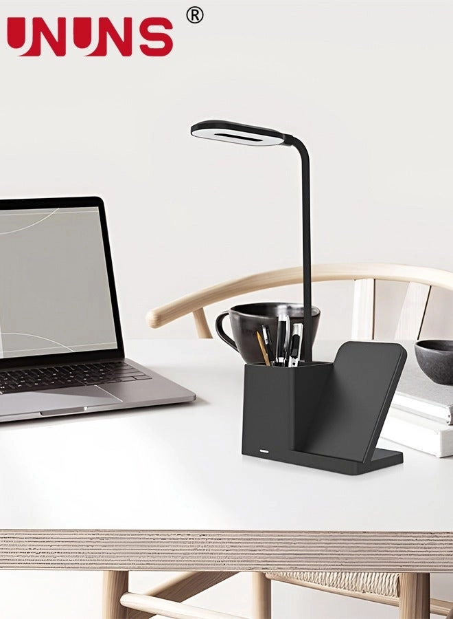 Desk Lamp - Wireless Charger Pen Holder 3 Color Modes