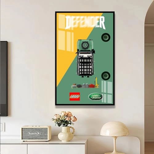 10317 Land Rover Defender Display Wall Plate - 80 x 50 cm With light A