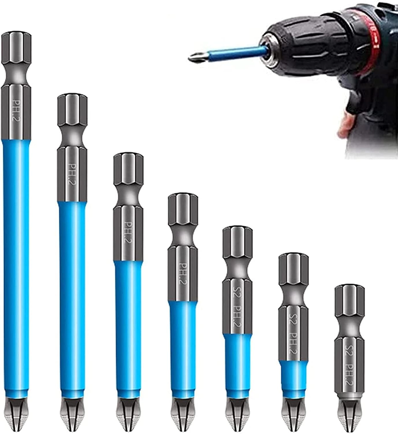 woobles Magnetic Anti-slip Drill Bit - 7PCS 25mm-150mm