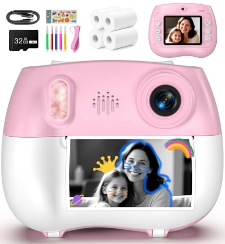 Instant Print Camera - 32GB Pink 1080P