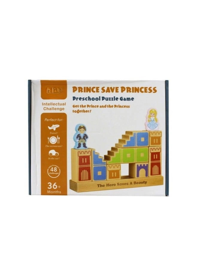 Hero Save Princess Preschool Puzzle Game - Wooden 3D 48 Challenges