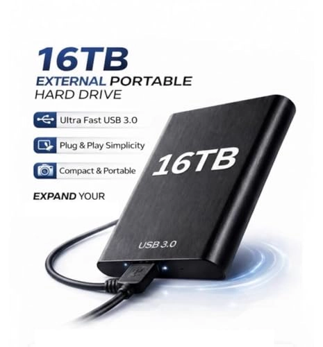 Portable External Hard Drive - 16 TB