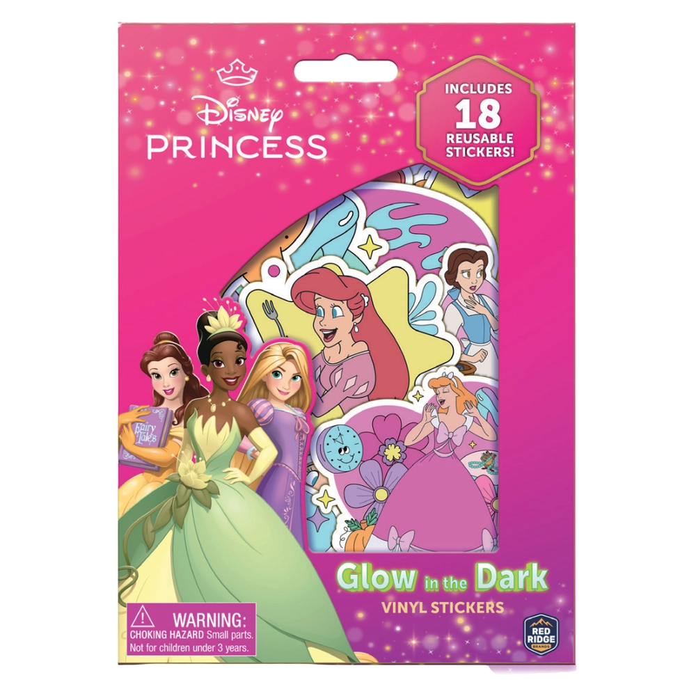 Disney Princess Glow-in-the-Dark Vinyl Stickers - Vinyl 18pcs