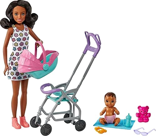 Skipper Doll And Playset - Stroller Baby Doll Ages 3+
