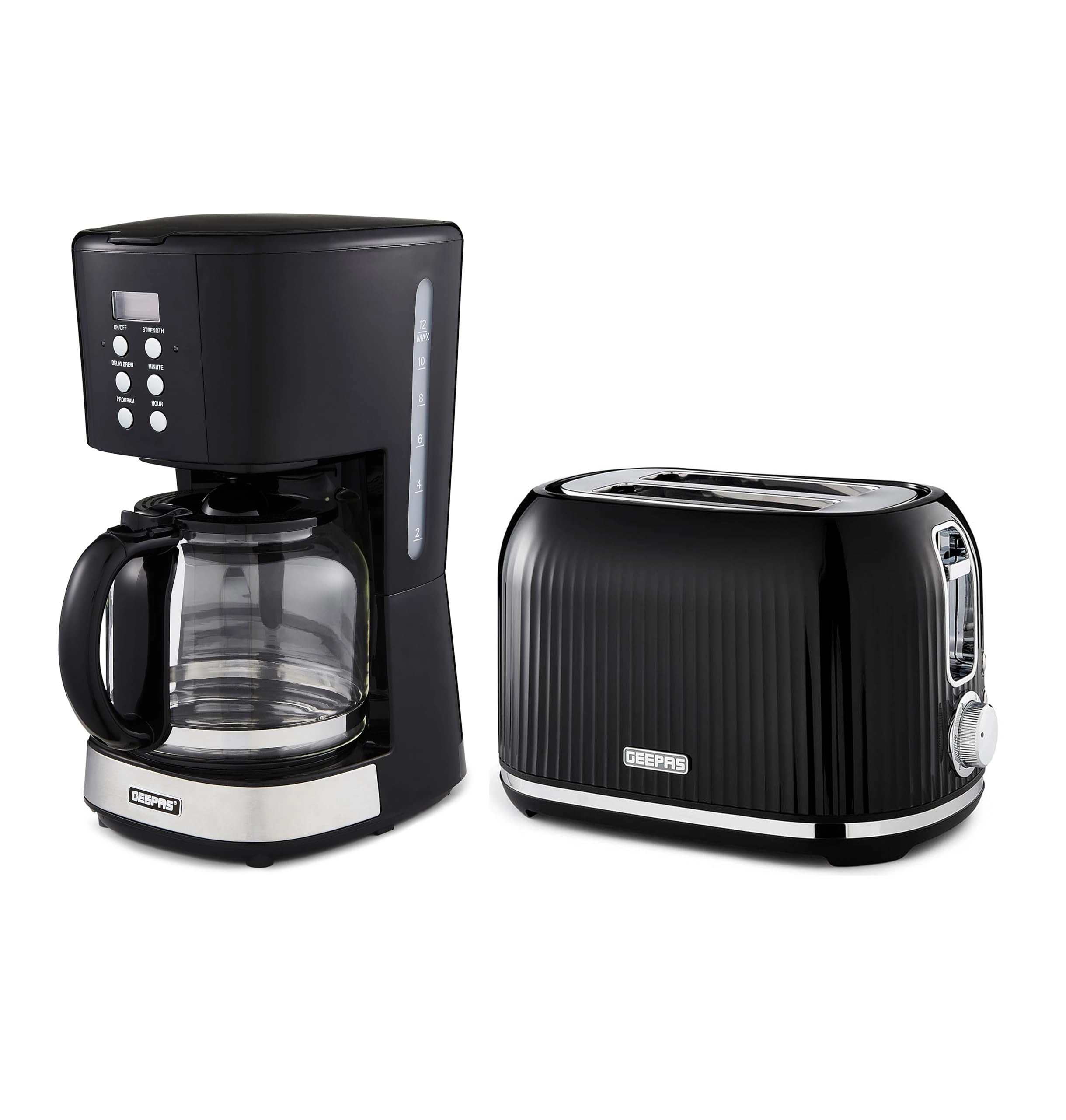 GEEPAS Coffee Maker + 2-Slice Toaster - 2 slice(s)