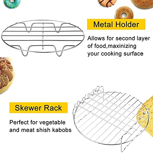 Toasted barrels + Pizza pan + Partition + Skewer Rack + Toasting/ Warming Rack + Muffin Cups + Large insulation pad + Lift plate clamp + Stick for skewers - Silicone Stainless Steel Carbon Steel 8 Pcs