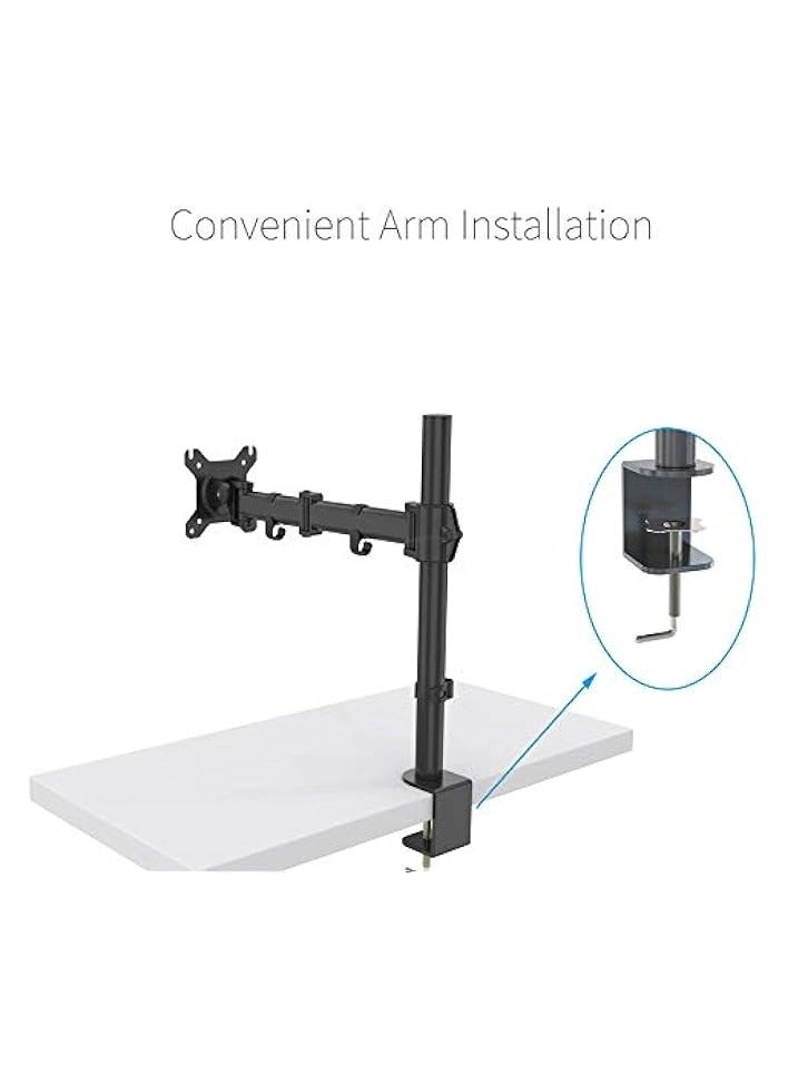 Single LCD Computer Monitor Free-Standing Desk Stand Riser - 1 13 inch to 32 inch