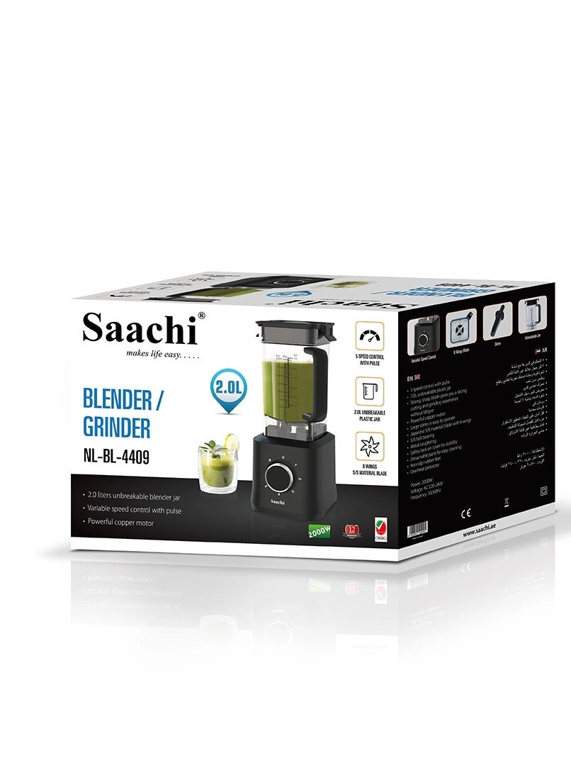 NL-BL-4409-BK - 5-Speed Control Pulse Function 6-Wing Stainless Steel Blade