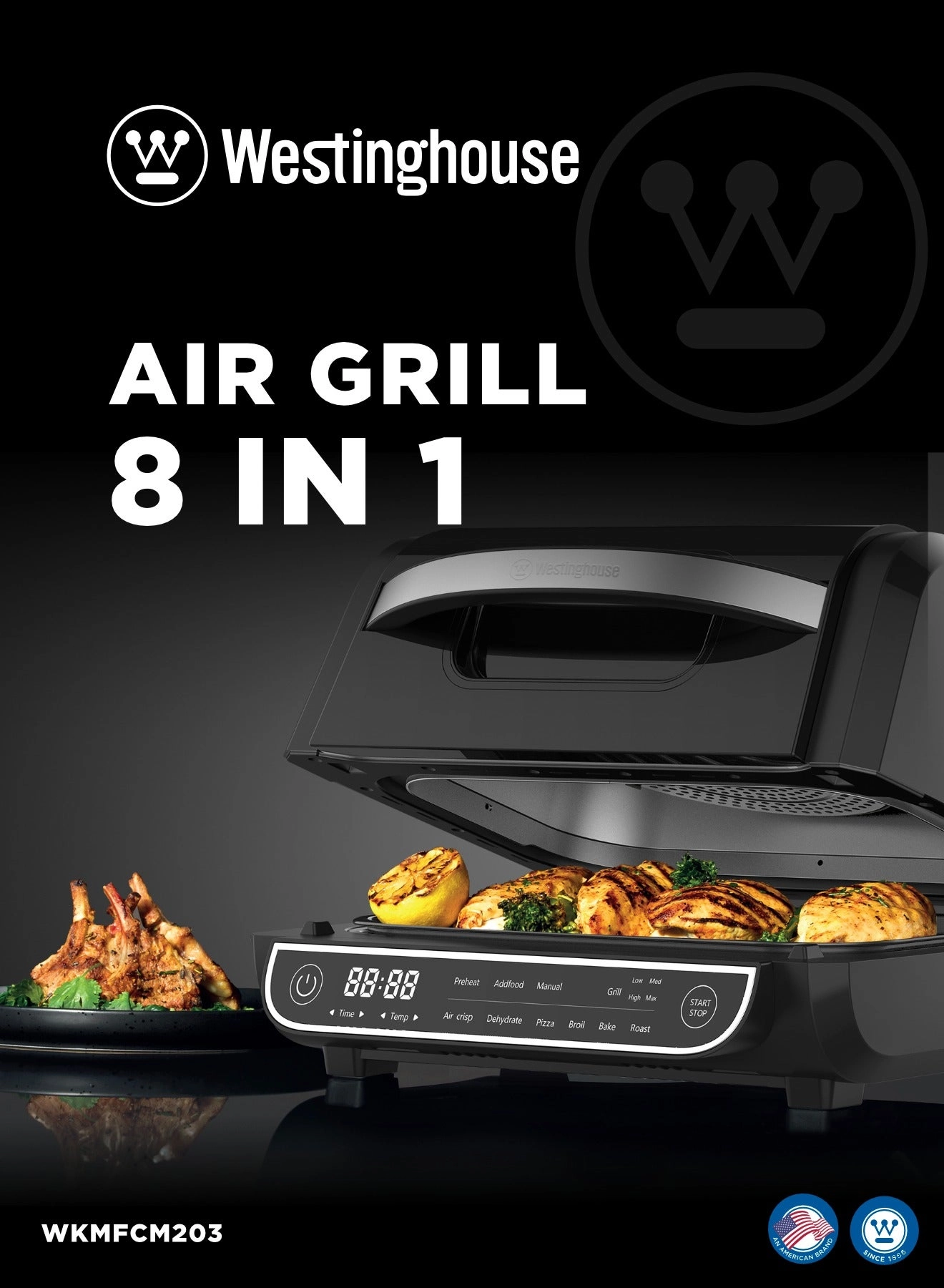Westinghouse Digital Electronics Air Grill 8-in-1 - 1700 W Digital Display
