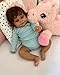 Reborn Baby Doll - 24 inch Dark Brown Skin Hand-rooted fiber hair Ages 3+