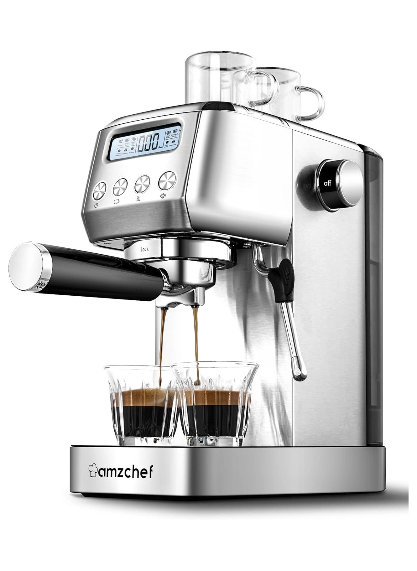 Amzchef 20 Bar Espresso Machine LCD Panel & Milk 1.3L