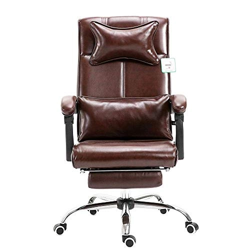Desk Chair - PU Leather Brown High Back