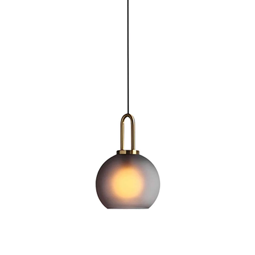 Chandelier With Smoked Frosted Glass Globe - E27 1-Light Incandescent LED
