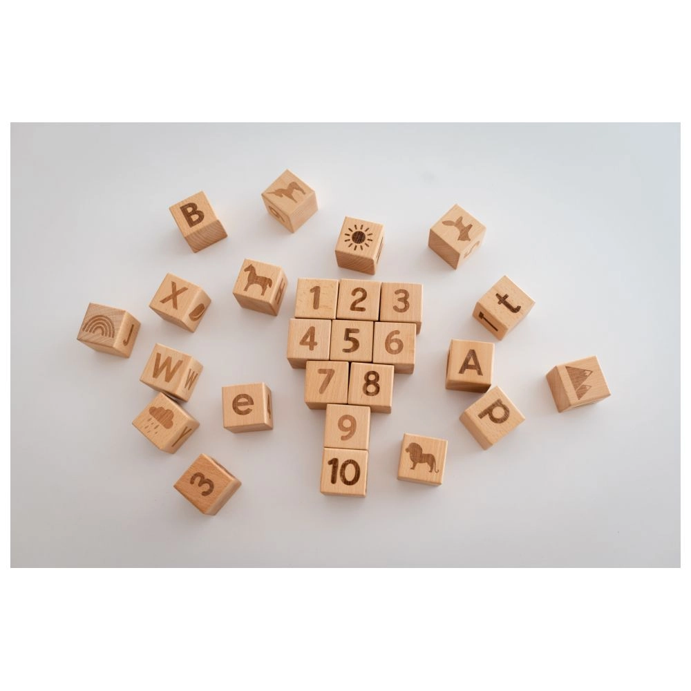 Wooden Learning Blocks - Suitable for 1 year & above 26 Pcs
