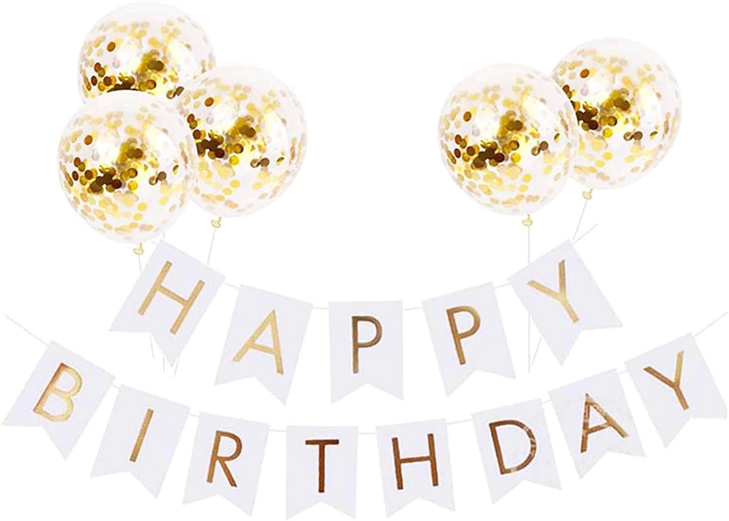 Birthday Banner With Confetti Balloons - 9 piece(s) Birthday