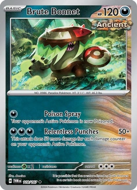 Pokémon Brute Bonnet 118/167 - 1pcs