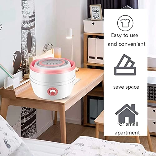 AADECOR Portable Washing hine, Ultrasound Folding Fully Automatic Laundry hine, Turbine Washer, Low Noise, Mini,Place it anywhere, store easily, blue,pink,Blue