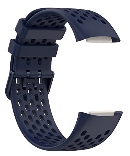 Watch Band for Fitbit Charge 5 - Silicone Stainless Steel Buckle Coral Red