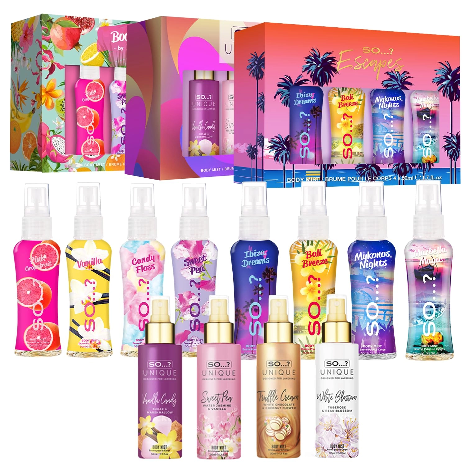 Incos Ltd Summer Escapes - 50ml + Body Mist - 50ml + Unique - 50ml