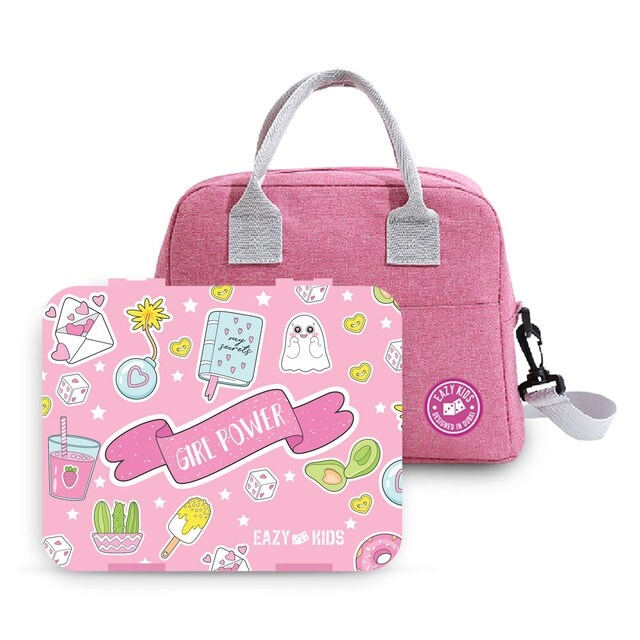 SAM BOX FZE Bento Box - 5 & 4 Convertible Compartment + Insulated Lunch Bag - Insulated + Sandwich Cutter + Fruit Picks - 10 Animal Shaped