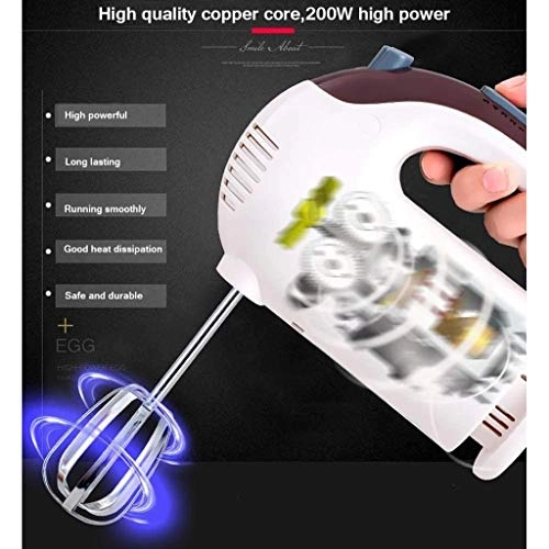 Handheld Electric Egg Beater - High Power 5-speed Turbo