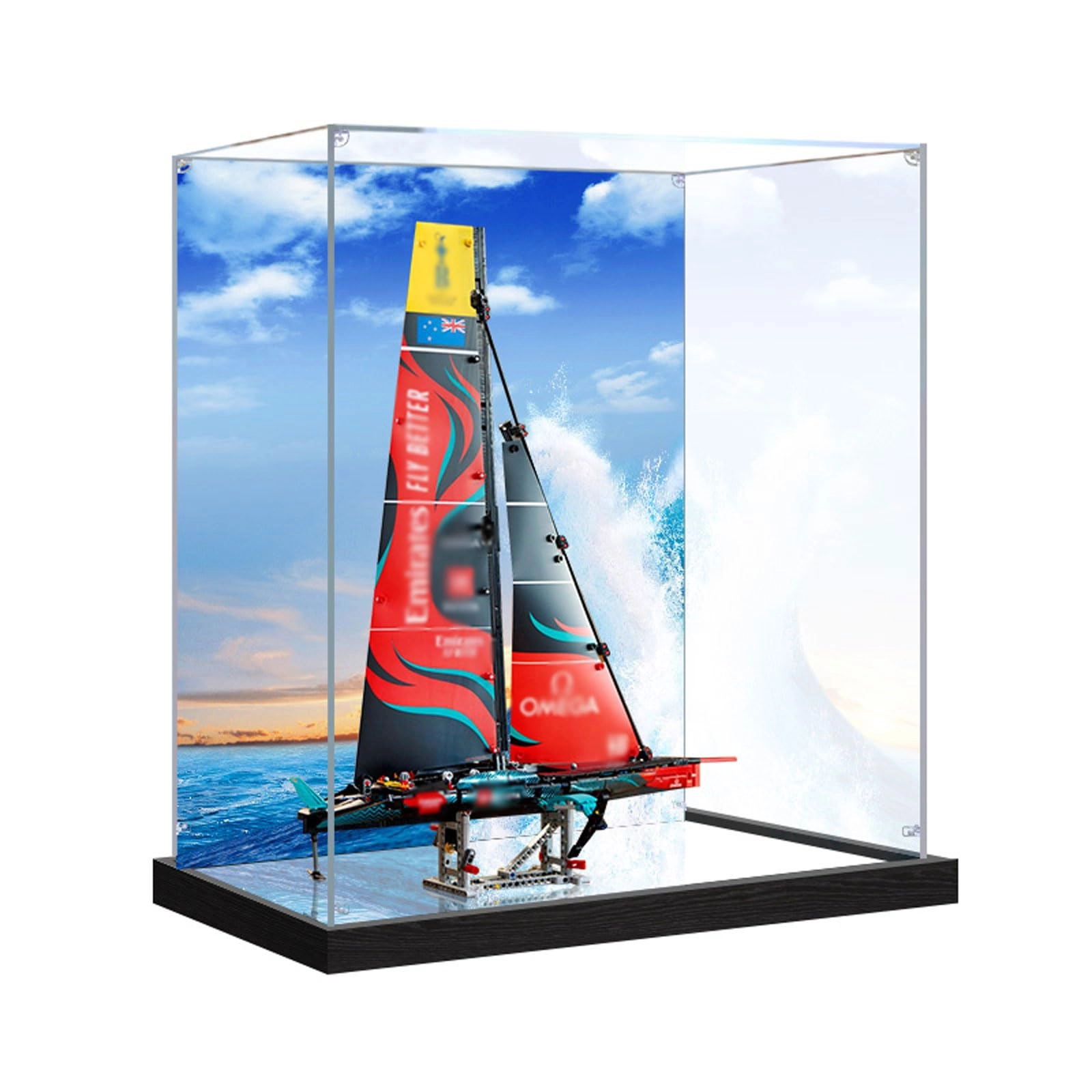 TIANQING Acrylic Display Case - 60*35*70 cm With Background+mirror